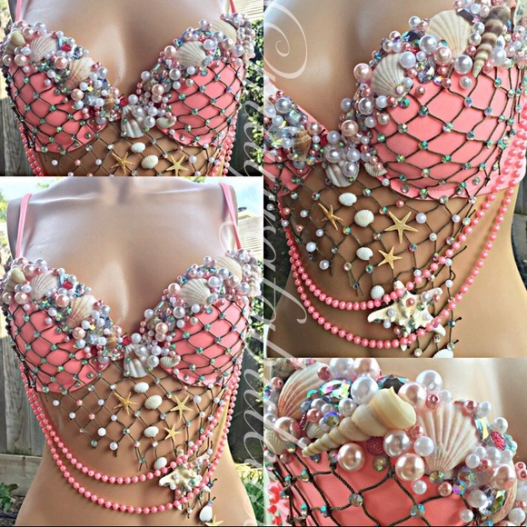 mayrafabuleux Other - Pink Mermaid Bra, Rave Wear, EDCLV, Theme Wear mayrafabuleux Other - Pink Mermaid Bra, Rave Wear, EDCLV, Theme Wear
